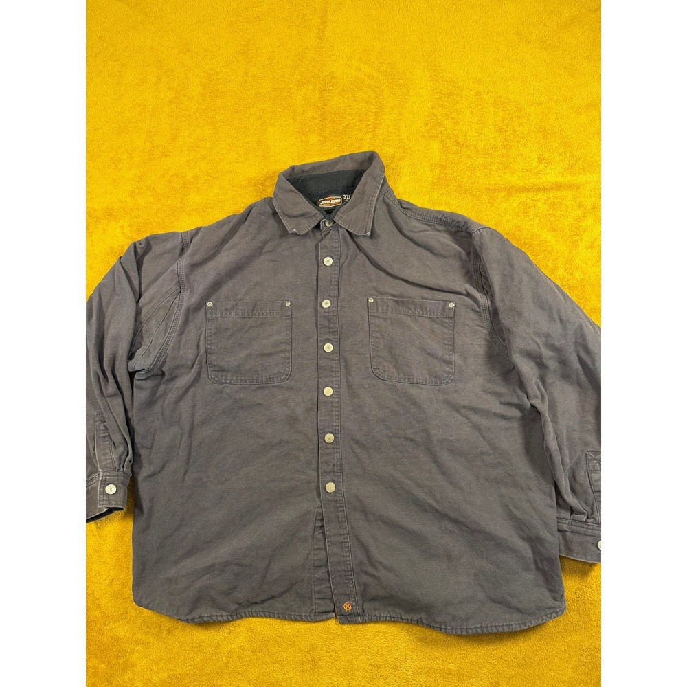 Jesse James Workwear Heavy Duty Lined Button Up‎ Shirt Jacket Men's 3XL Gray
